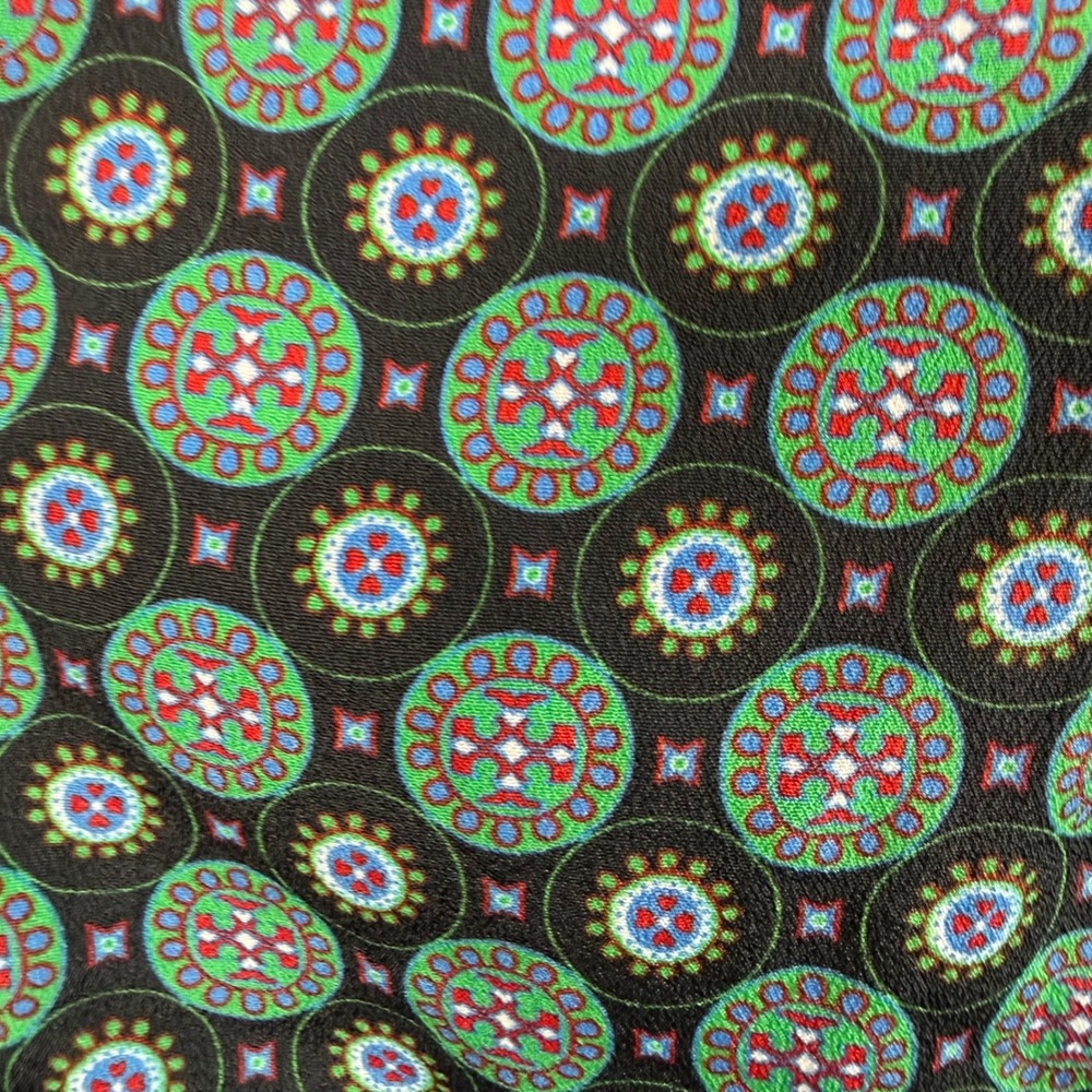 Tory Burch Black Batik Medallion Ruffle Sleeveless Wrap Dress Size 10 - Picture 13 of 14